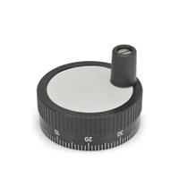 GN 736.1 Control Handwheel with Standard Scale Aluminum Black Anodized